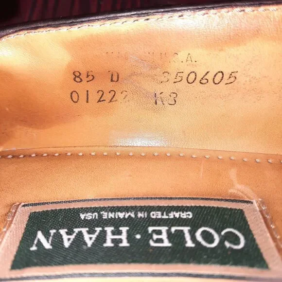 Cole Haan Hand Made In Maine Horween Leather Tassel Kiltie Loafers Ox blood 8.5 - Picture 12 of 16